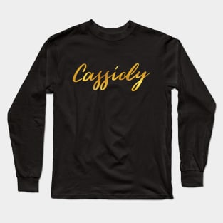 Cassidy Name Hand Lettering in Faux Gold Letters Long Sleeve T-Shirt